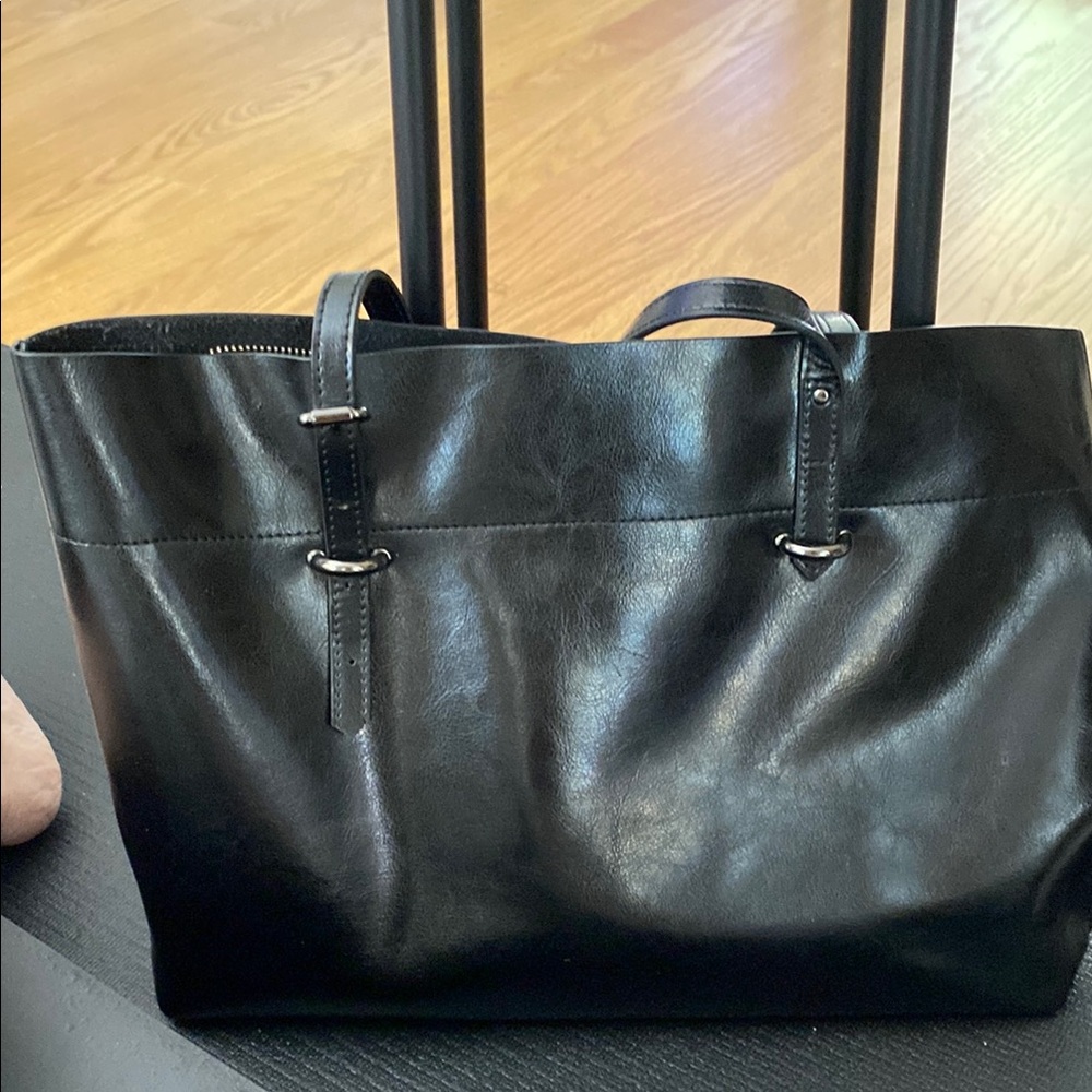 Black Leather Tote Bag